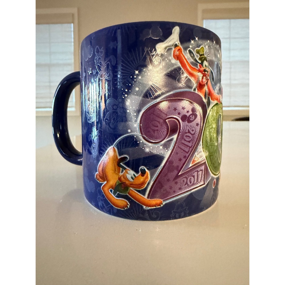 Disney Mickey Mouse Colorful Graphic Ceramic Mug Blue 4 Inch 2011